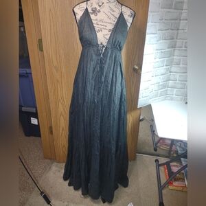Elegant Blue/Green/Gray Maxi Dress